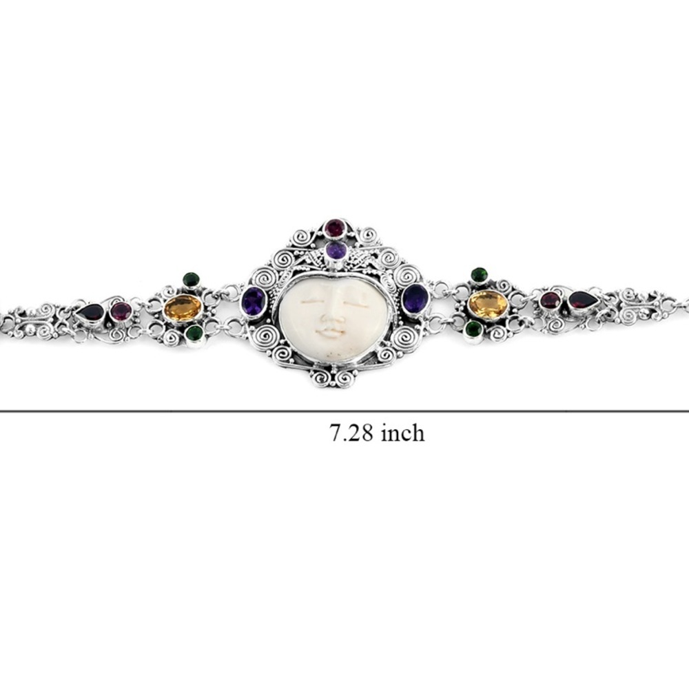 New Gemstone Bracelet in Sterling Silver (7.50 In) 32.45 Grams 11.10 ctw‎